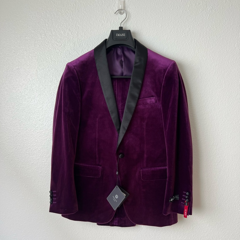 Imani Uomo purple velvet two-piece tuxedo suit